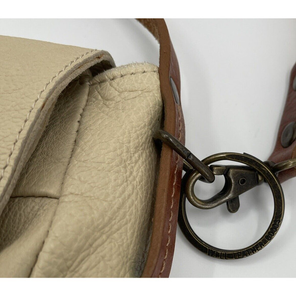 Will Leather Goods Handbag Beige Leather Magnetic Flap Pockets - Picture 10 of 11